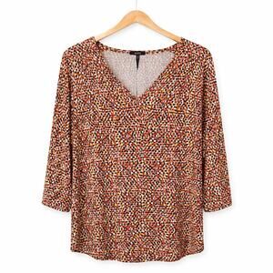 NYDJ Perfect Tee Womens Plus Size 2X Multicolor Geometric Print Modal Blend NWT